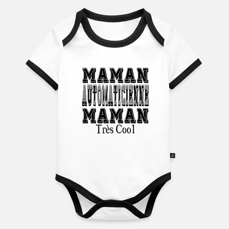 Maman Automaticienne Maman Très Cool Body Bébé bio contrasté manches courtes