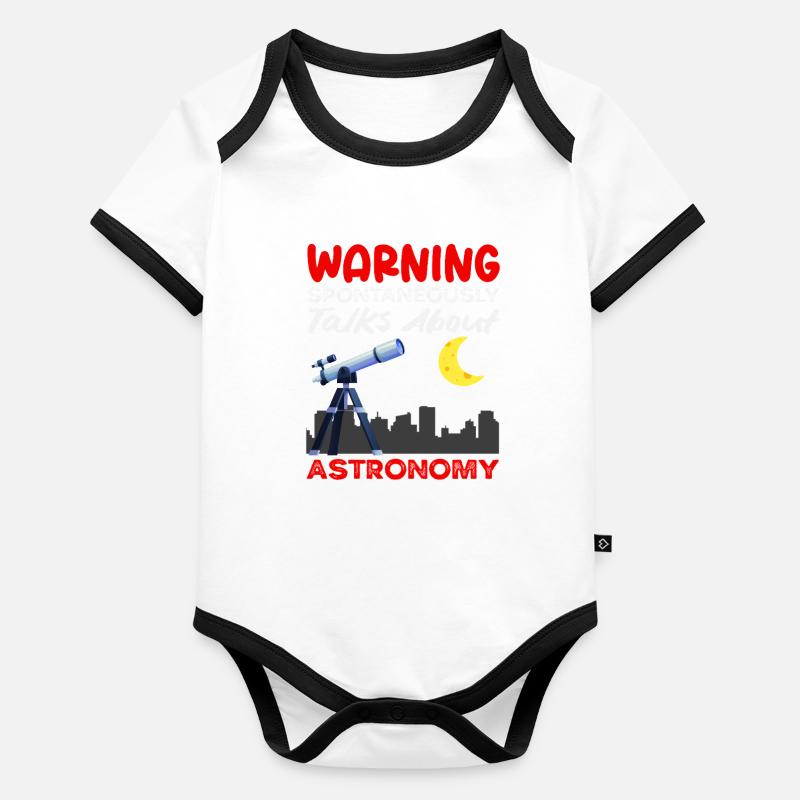 Warning parle spontanément d’astronomie Body Bébé bio contrasté manches courtes