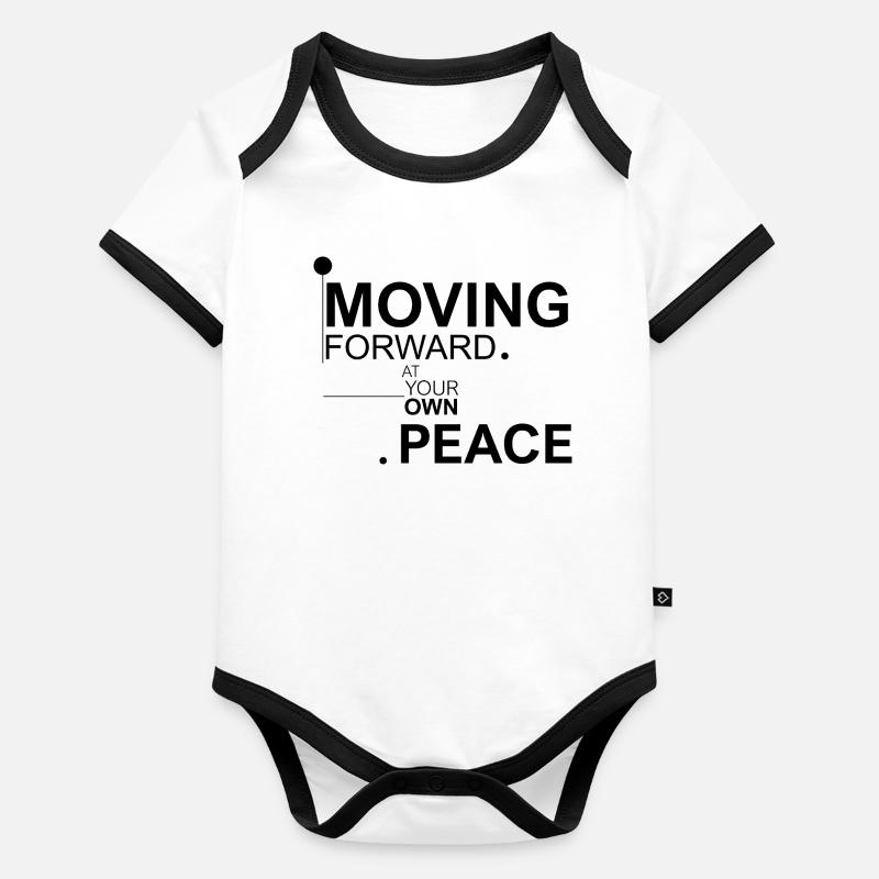 Moving forward at your own peace Body Bébé bio contrasté manches courtes