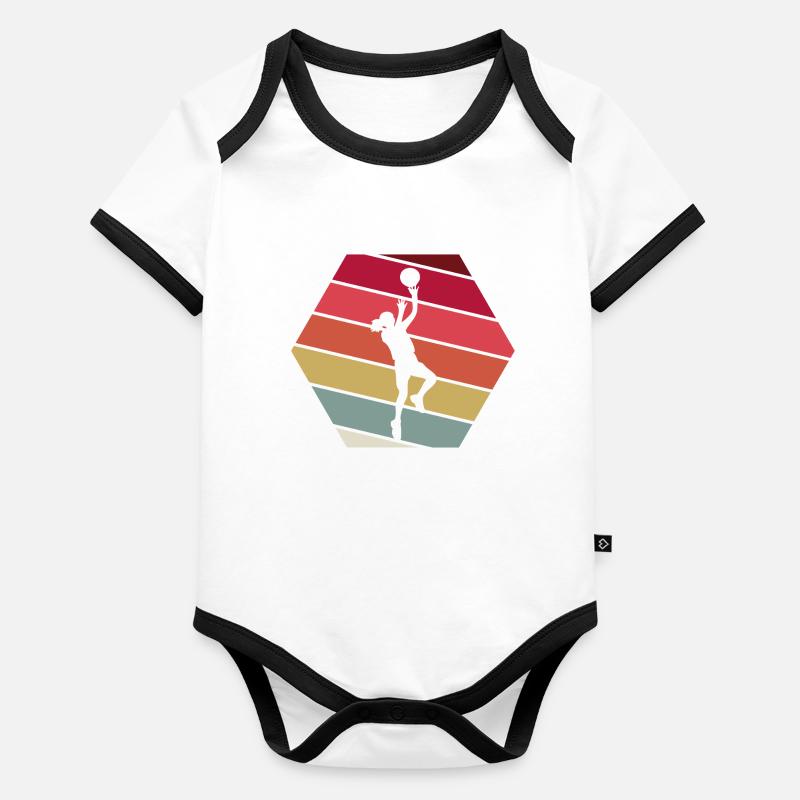 Basketball player Organic Baby Contrasting Bodysuit