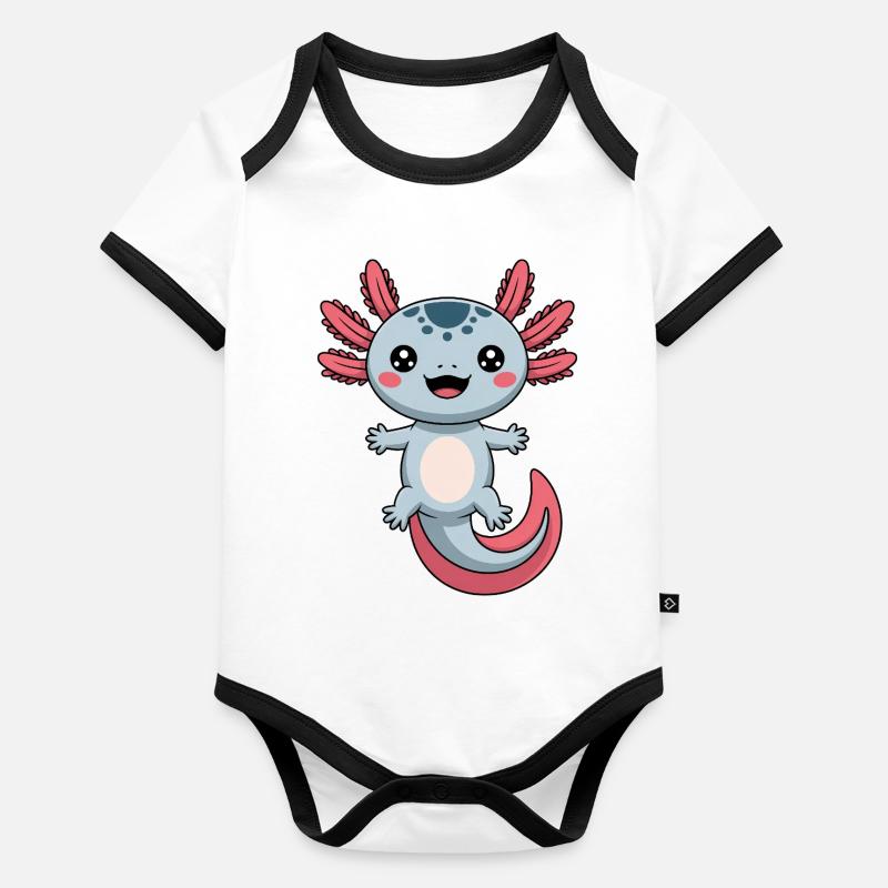 Axolotl Süß Comic Baby Bio-Kurzarm-Kontrastbody