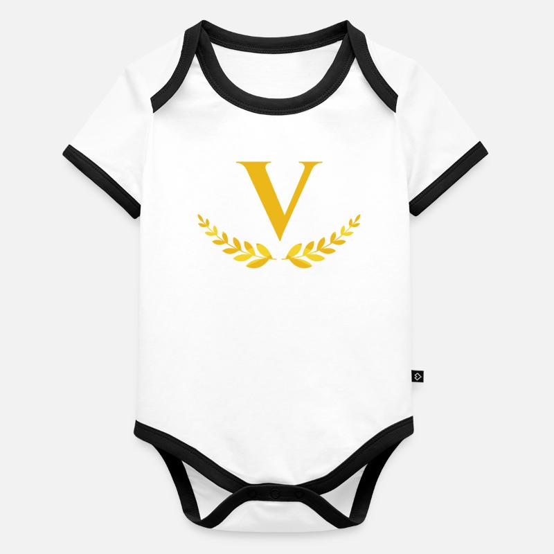 V Baby Bio-Kurzarm-Kontrastbody