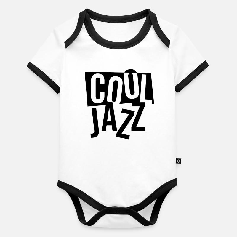 Cool Jazz music logo design Organic Baby Contrasting Bodysuit