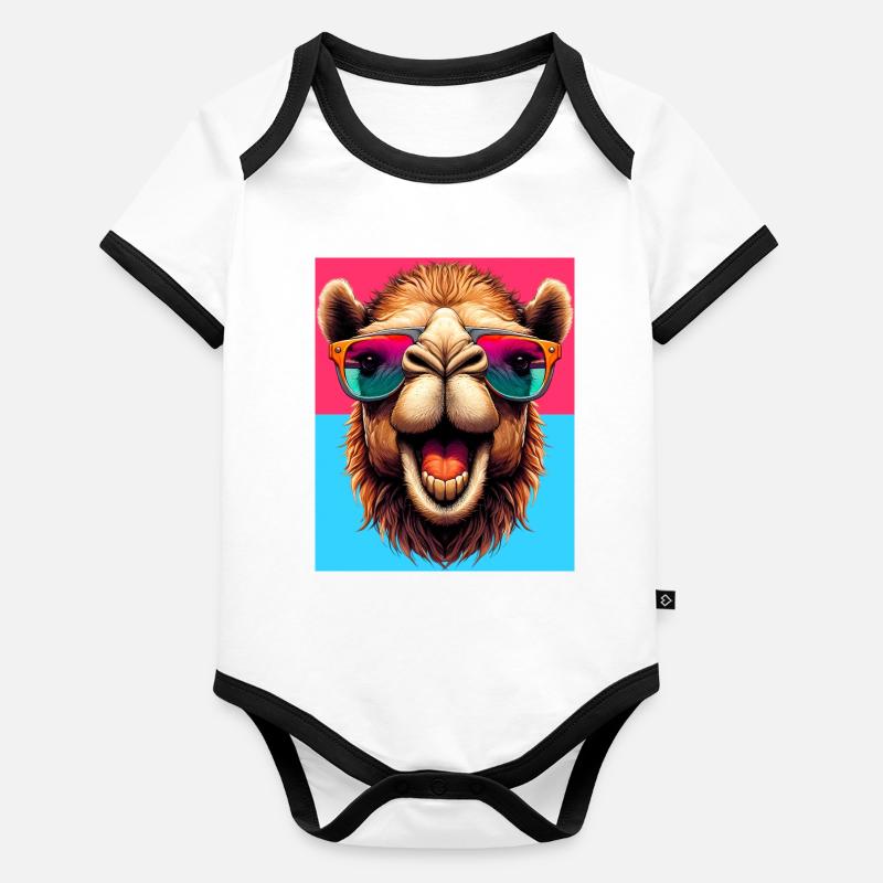 camel Organic Baby Contrasting Bodysuit