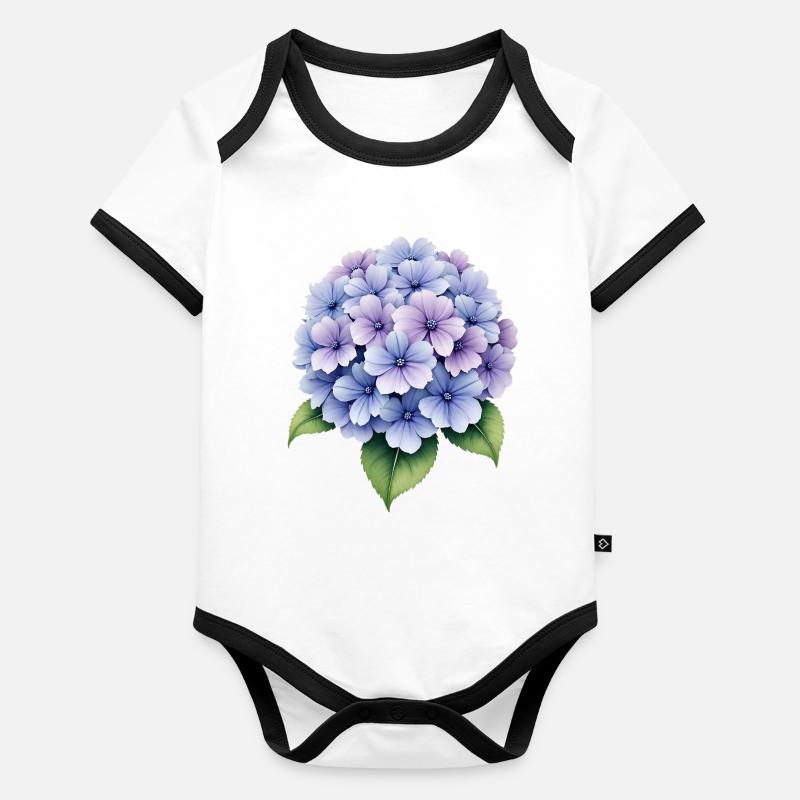 Hydrangea Flower Organic Baby Contrasting Bodysuit