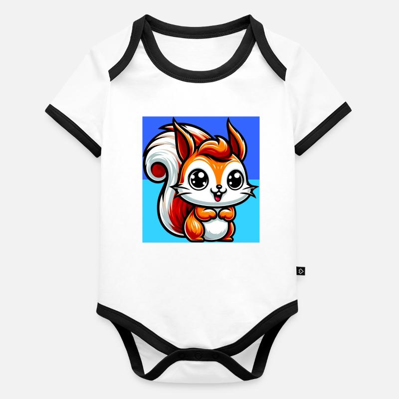 squirrel Organic Baby Contrasting Bodysuit