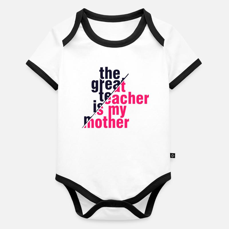 Meine Mutter Mein größter Lehrer-Shirt Baby Bio-Kurzarm-Kontrastbody