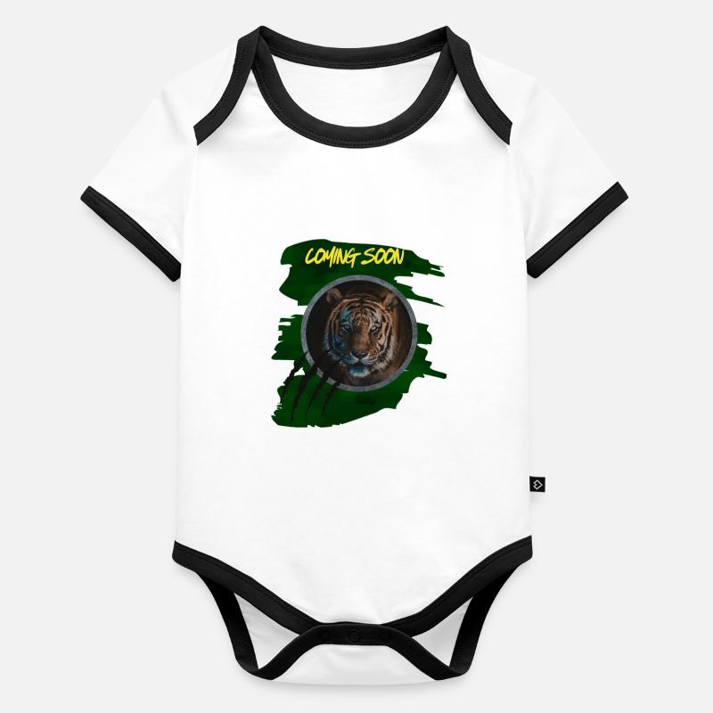 Juncle King Tiger Baby Bio-Kurzarm-Kontrastbody