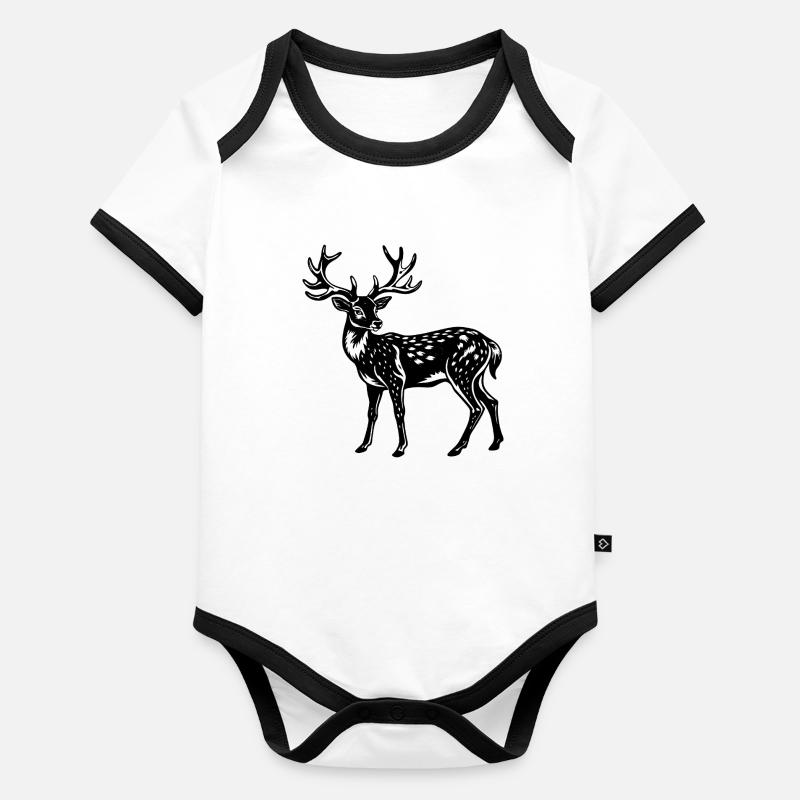 Hirsche Baby Bio-Kurzarm-Kontrastbody