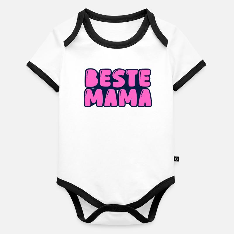Meilleure maman Body Bébé bio contrasté manches courtes