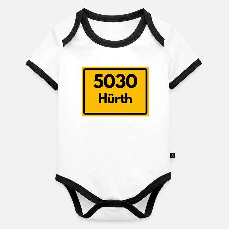 ALTE POSTLEITZAHL PLZ RETRO 5030 HÜRTH Baby Bio-Kurzarm-Kontrastbody