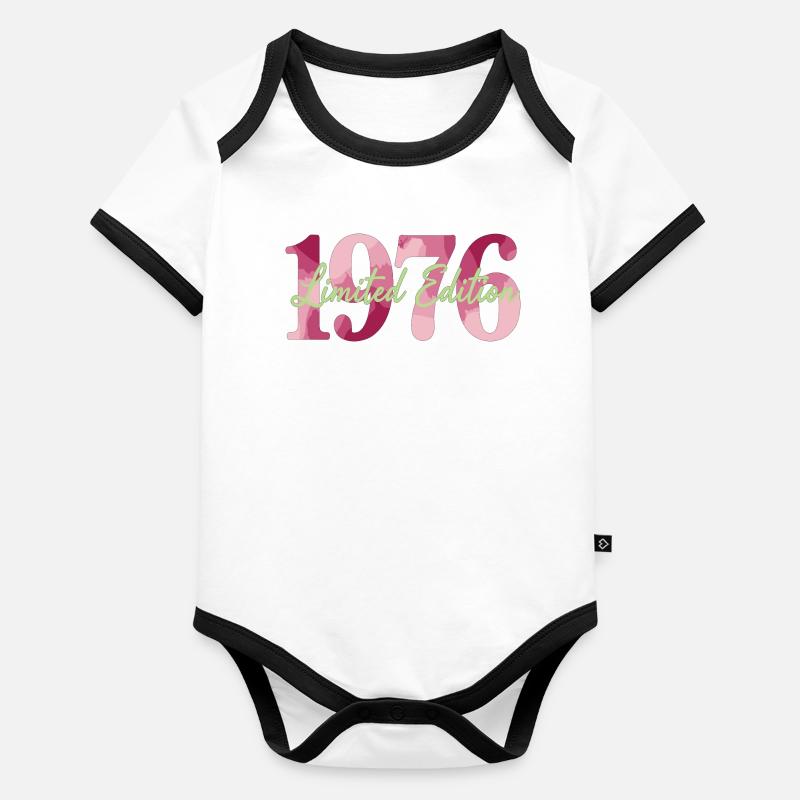 Édition limitée 1976 anniversaire vintage Body Bébé bio contrasté manches courtes