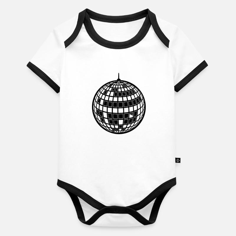 Discokugel Baby Bio-Kurzarm-Kontrastbody