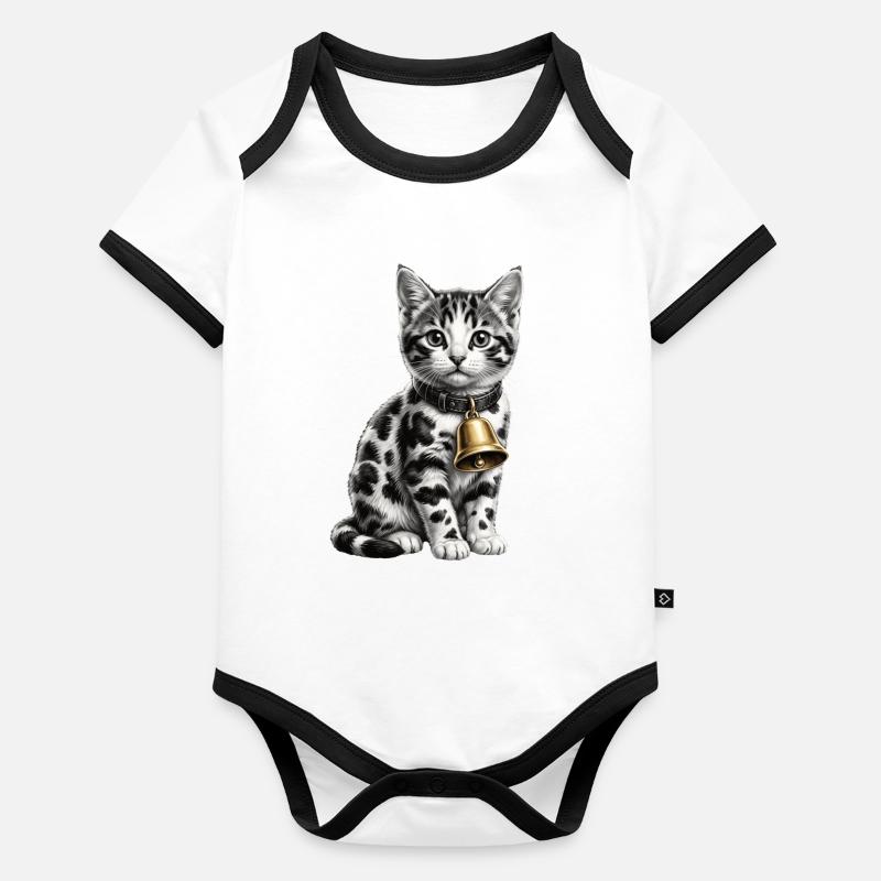 Lustiges gemischtes Katzenkuh-Muster Baby Bio-Kurzarm-Kontrastbody