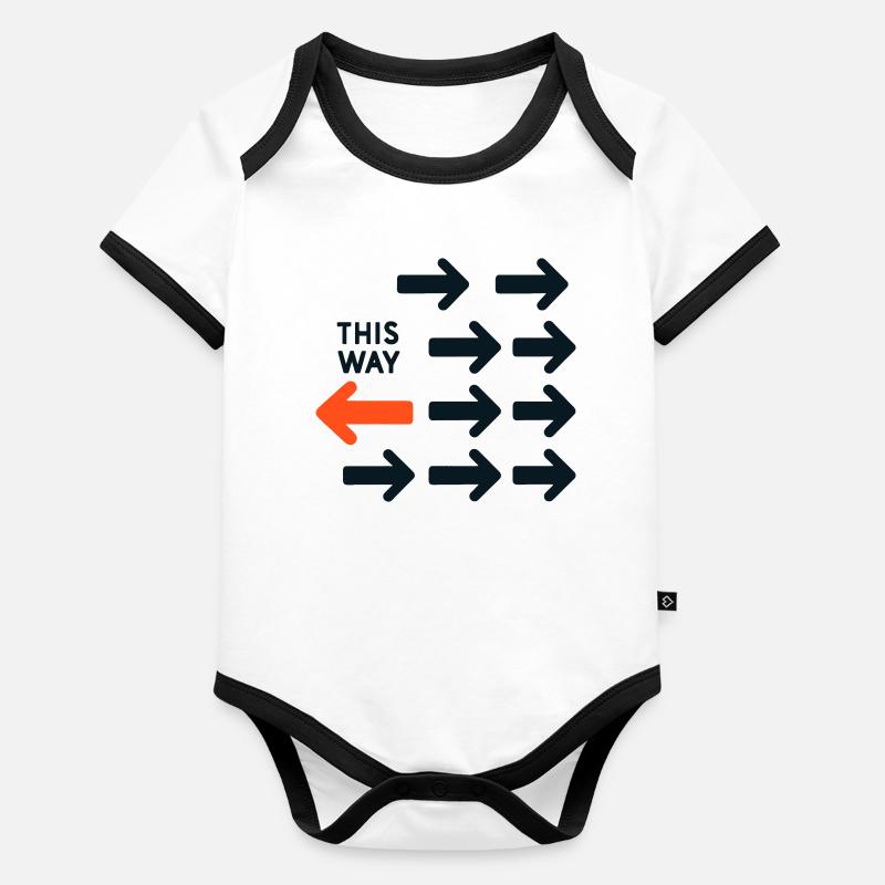 Inverted Arrow Against Current Design This Way Tot Organic Baby Contrasting Bodysuit