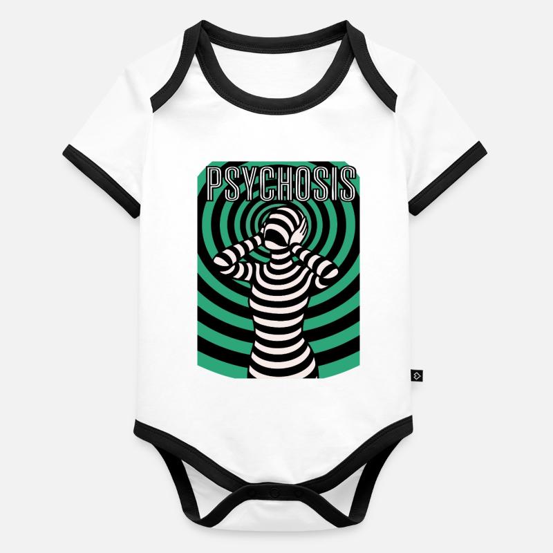 Psychedelische Psyche, Hypnos, Halluzination  Baby Bio-Kurzarm-Kontrastbody