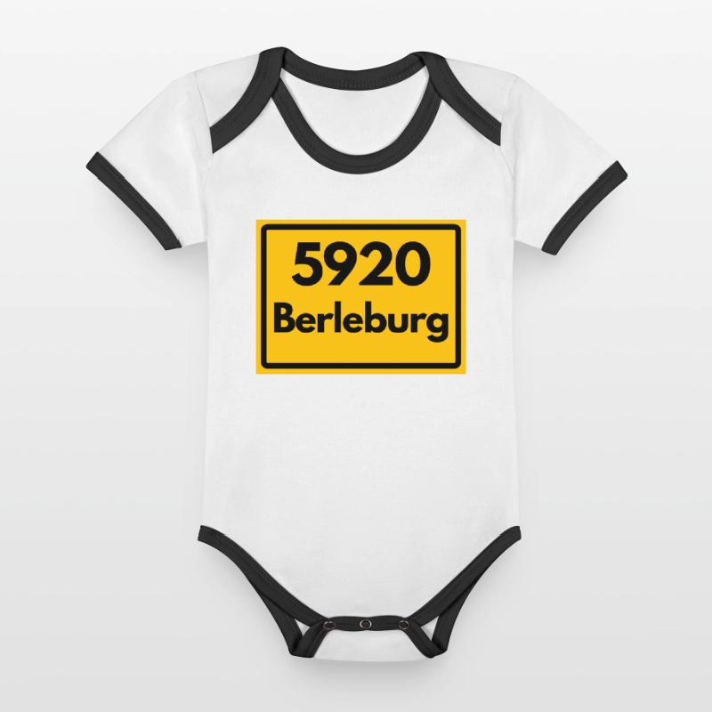 OLD POSTCODE POSTCODE RETRO 5920 BERLEBURG Organic Baby Contrasting Bodysuit