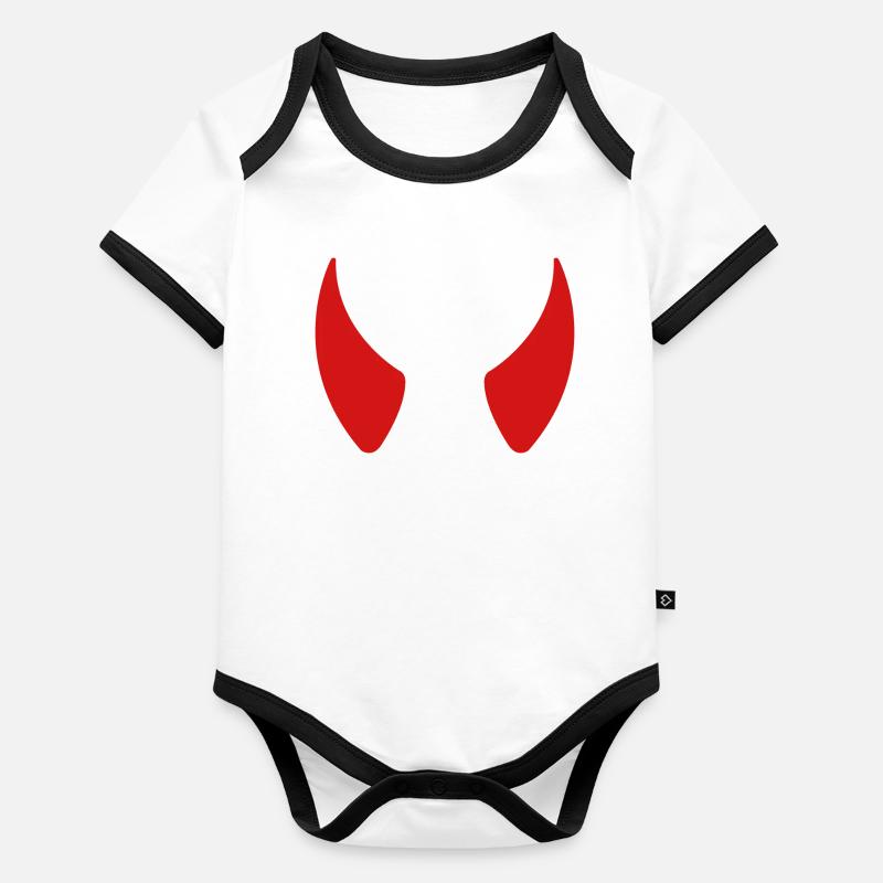 Devil horns Organic Baby Contrasting Bodysuit