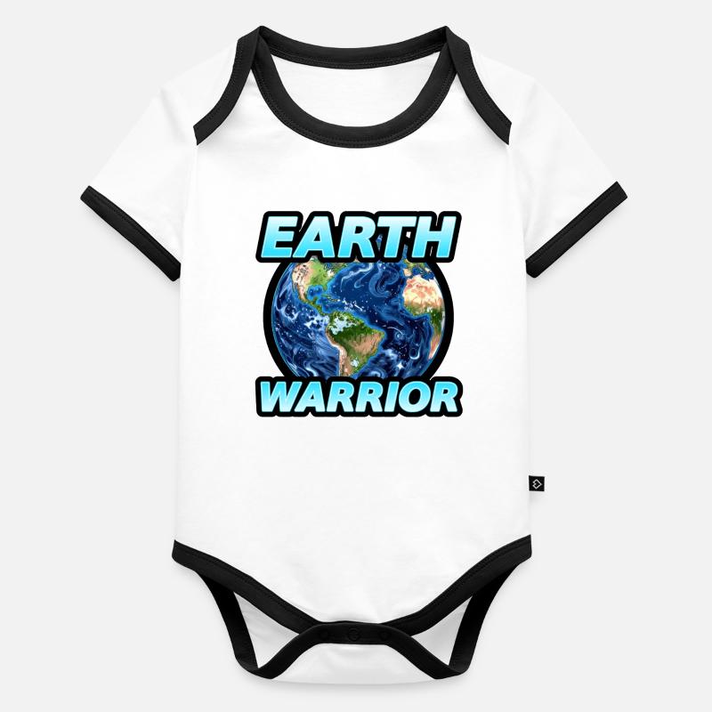 Earth Warrior Y2K Eco Punk Statement Shirt Baby Bio-Kurzarm-Kontrastbody