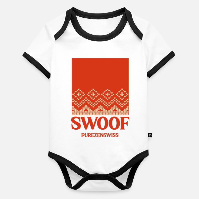 Nordic Knitting Pattern Red Organic Baby Contrasting Bodysuit
