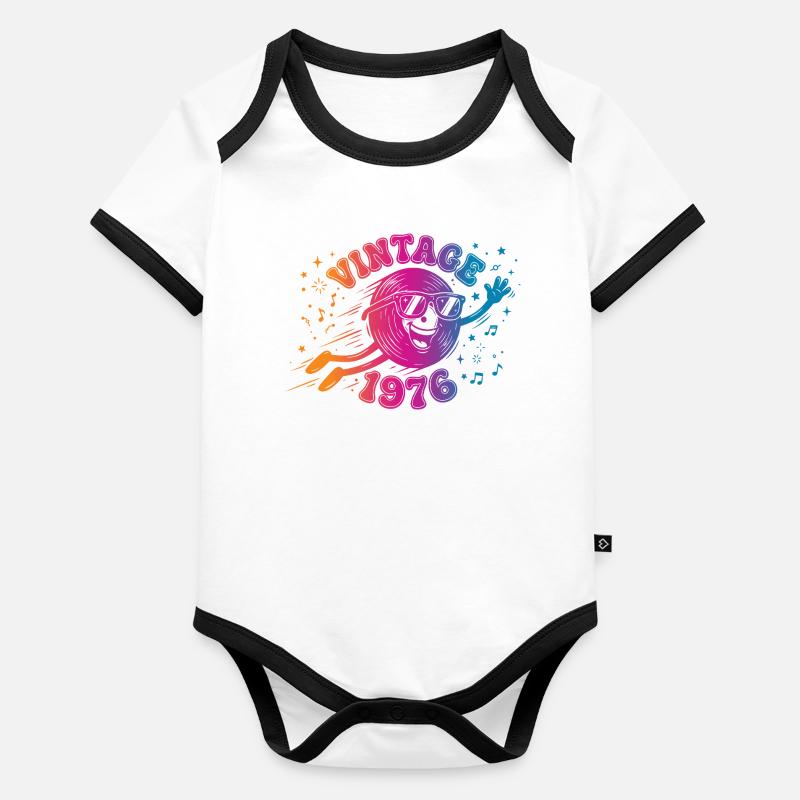 Millésime 1976 Body Bébé bio contrasté manches courtes