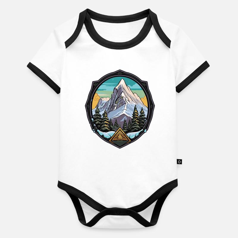 Alpine mountains Organic Baby Contrasting Bodysuit