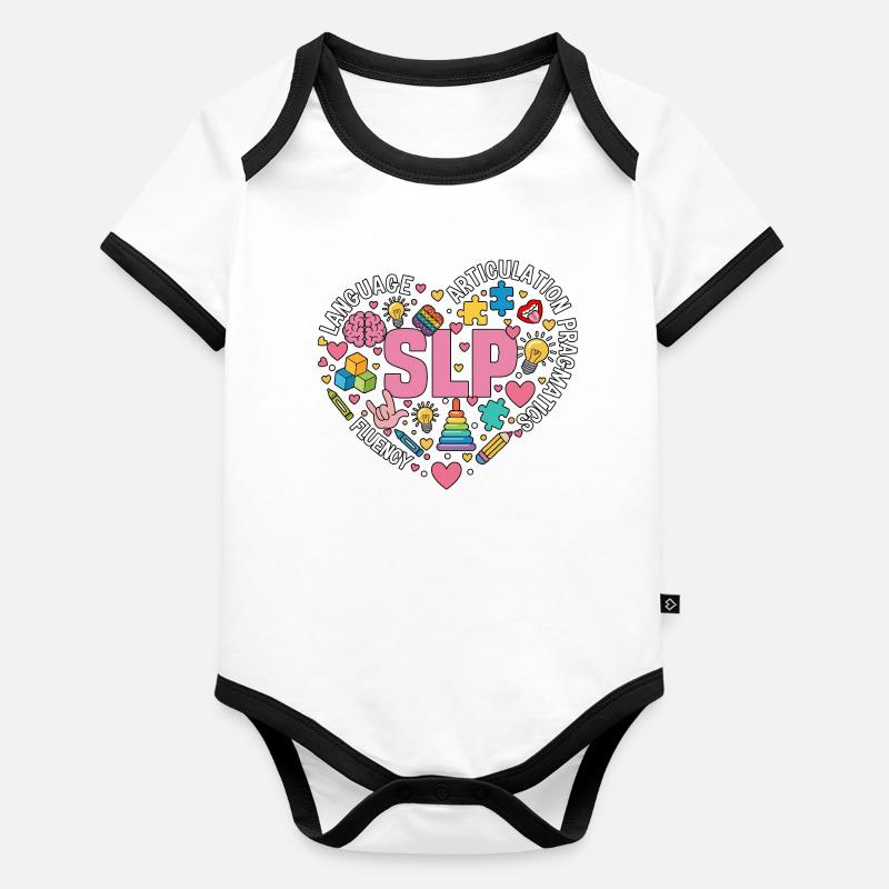 SLP Speech Therapy Speech Language Pathology Organic Baby Contrasting Bodysuit