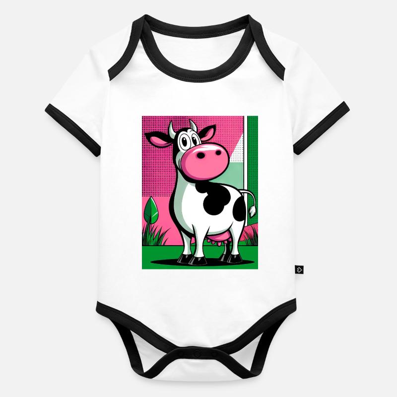 cow Organic Baby Contrasting Bodysuit