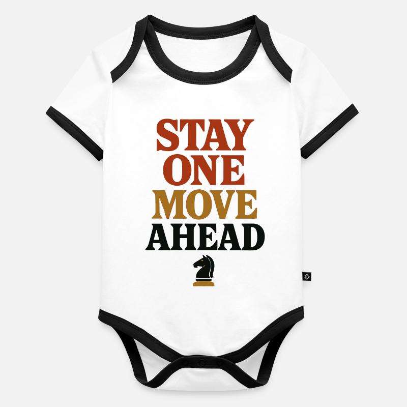 Chess Stay One Step Ahead Tactical Rider Organic Baby Contrasting Bodysuit