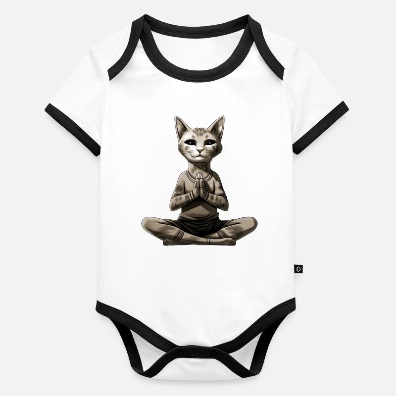 Yoga pour chat Body Bébé bio contrasté manches courtes
