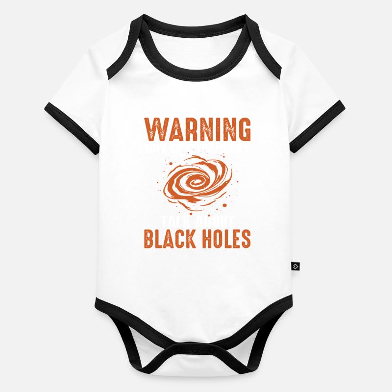 Warnung: Gespräch über Schwarze Löcher Baby Bio-Kurzarm-Kontrastbody