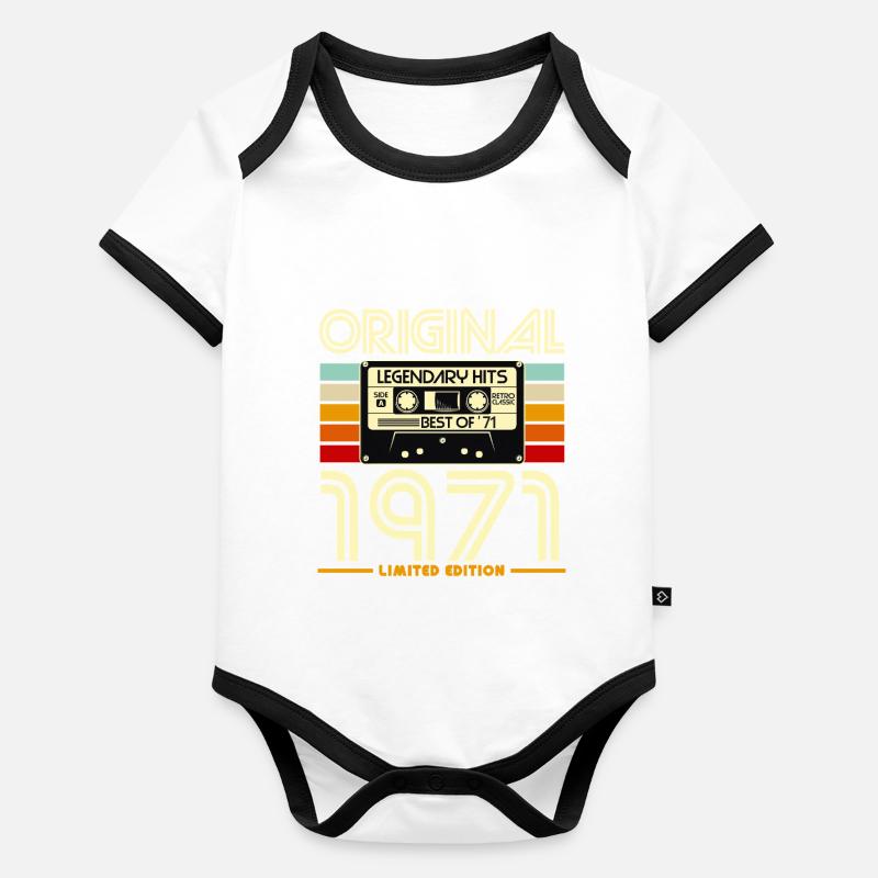Original 1971 Édition Limitée Body Bébé bio contrasté manches courtes
