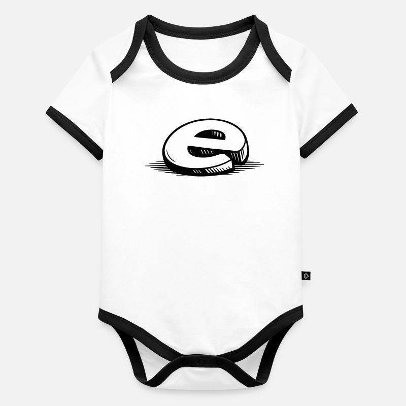 Kopfhörer-Silhouette im Kreis Baby Bio-Kurzarm-Kontrastbody