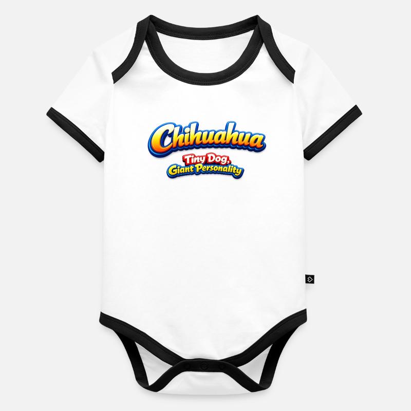 Chihuahua Tiny Dog Giant Personality Organic Baby Contrasting Bodysuit