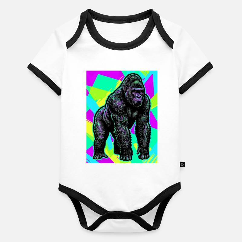 Gorilla Baby Bio-Kurzarm-Kontrastbody