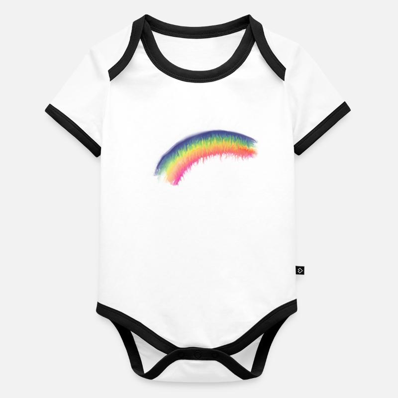 Rainbow Brush Sheet Organic Baby Contrasting Bodysuit