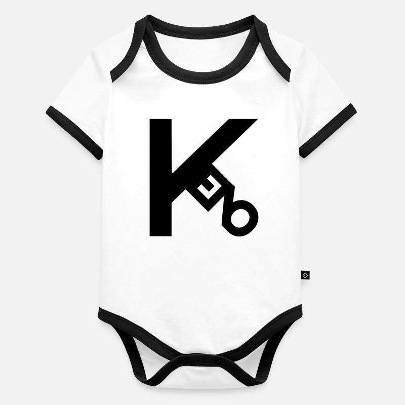 Keno schwarz Baby Bio-Kurzarm-Kontrastbody