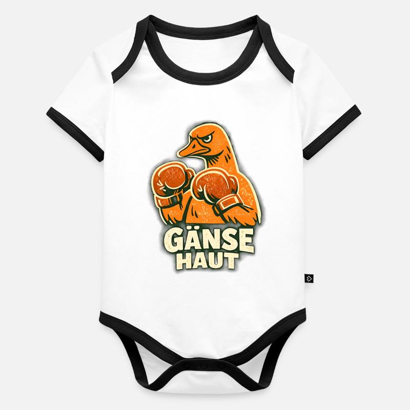 Gans lustige Bilder Gans mein Humor Gänserich Meme Baby Bio-Kurzarm-Kontrastbody