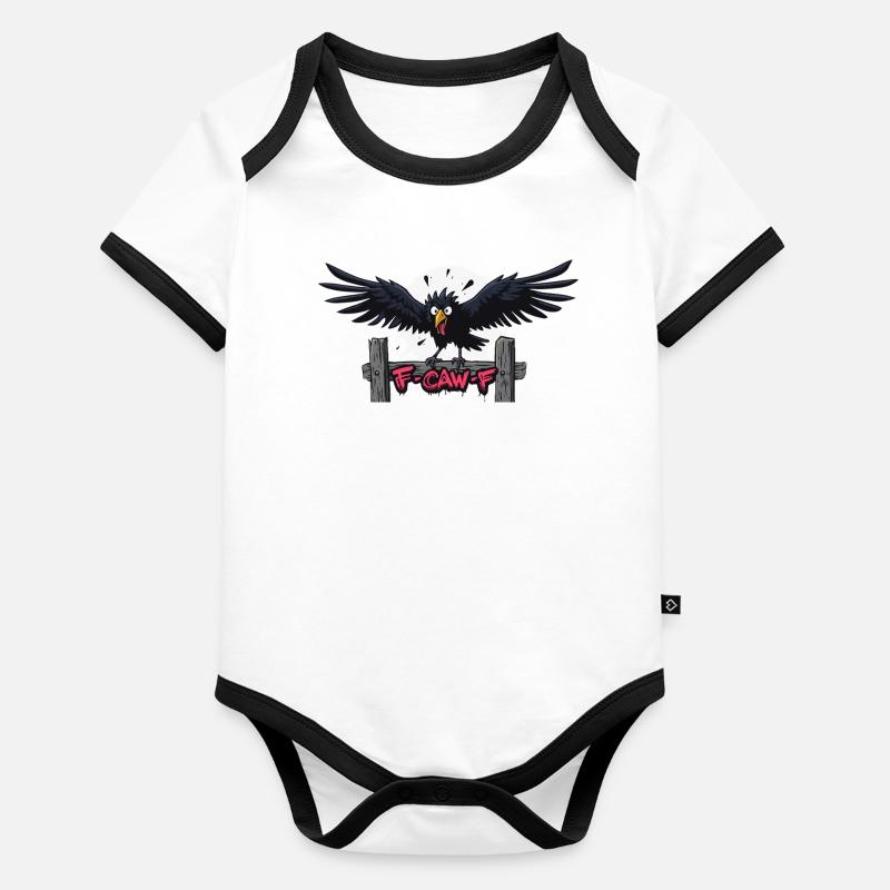 F-Caw-F Apparition du Corbeau Graffiti Body Bébé bio contrasté manches courtes