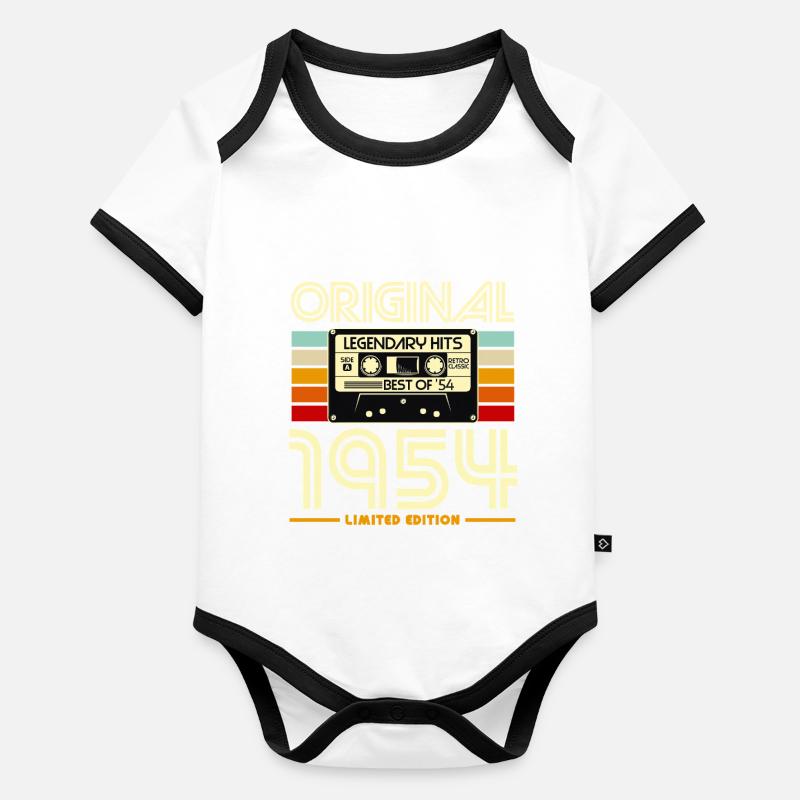 Original 1954 Cassette Retro Body Bébé bio contrasté manches courtes