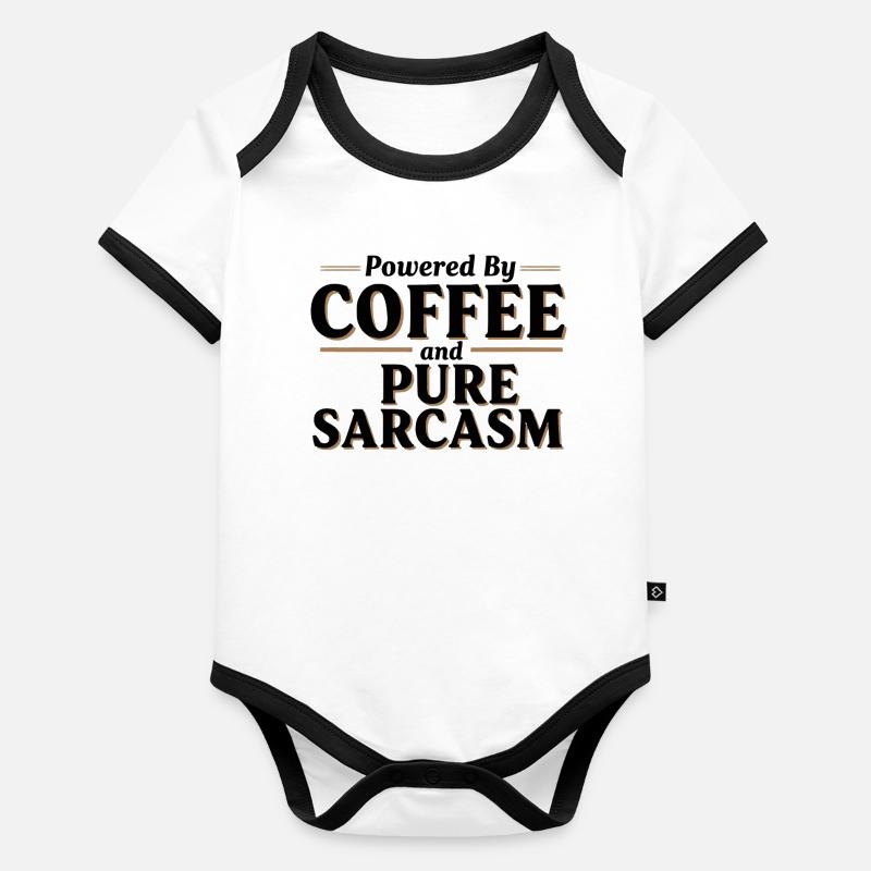 Powered By Coffee and Pure Sarcasm Organic Baby Contrasting Bodysuit