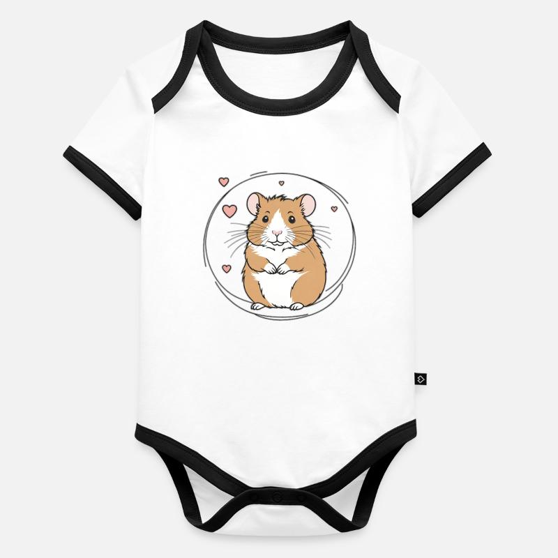 Hamster robuste Body Bébé bio contrasté manches courtes