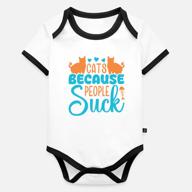 Sarkastisches Katzen Design für echte Introverts Baby Bio-Kurzarm-Kontrastbody