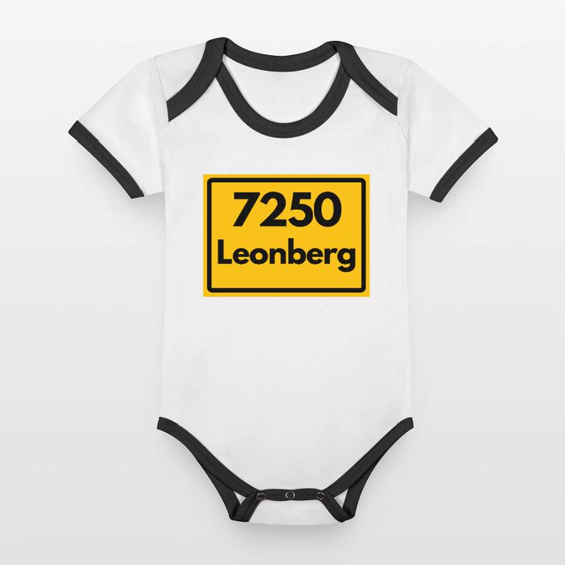 OLD POSTCODE ZIP CODE RETRO 7250 LEONBERG HEIMAT Organic Baby Contrasting Bodysuit