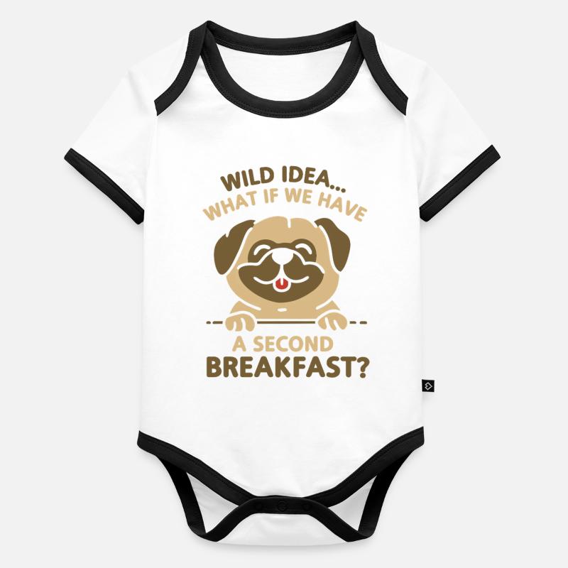 Deuxième petit-déjeuner Body Bébé bio contrasté manches courtes