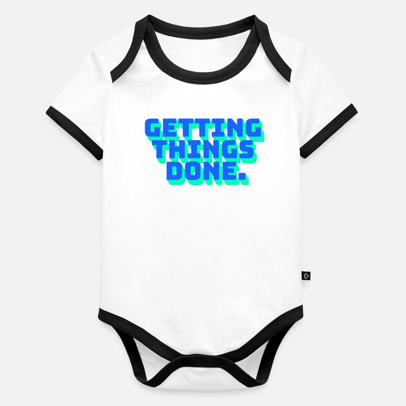 Fokus Motivation Getting Things Done Baby Bio-Kurzarm-Kontrastbody