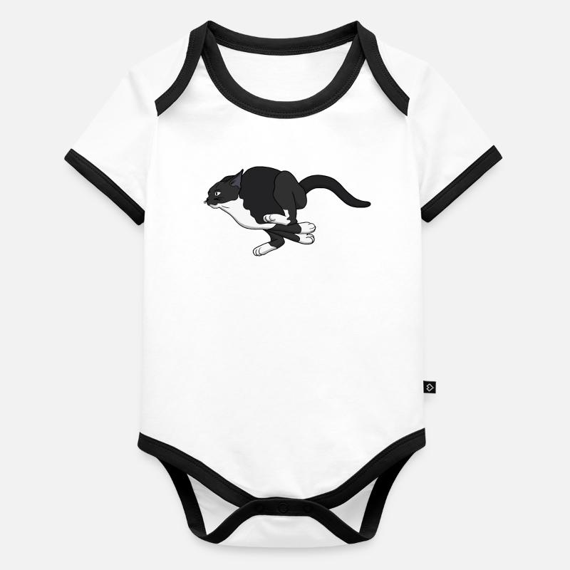 Midnight Leap Noir Cat Organic Baby Contrasting Bodysuit