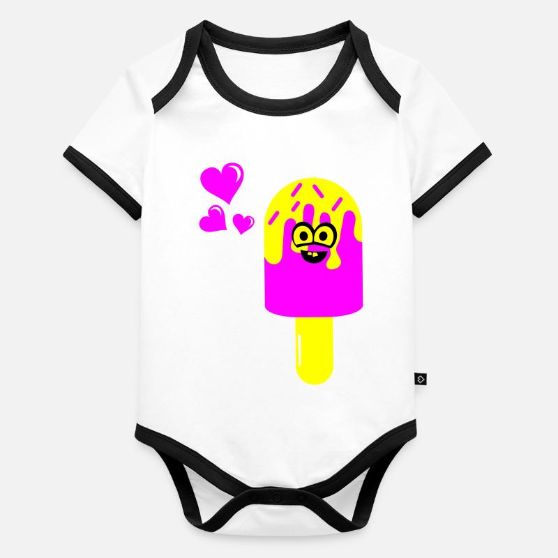 Glace Glace Body Bébé bio contrasté manches courtes