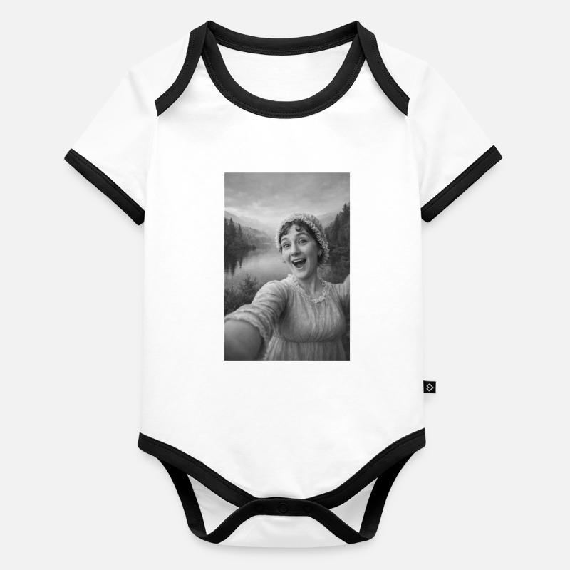 Autoportrait de Jane Austen Body Bébé bio contrasté manches courtes