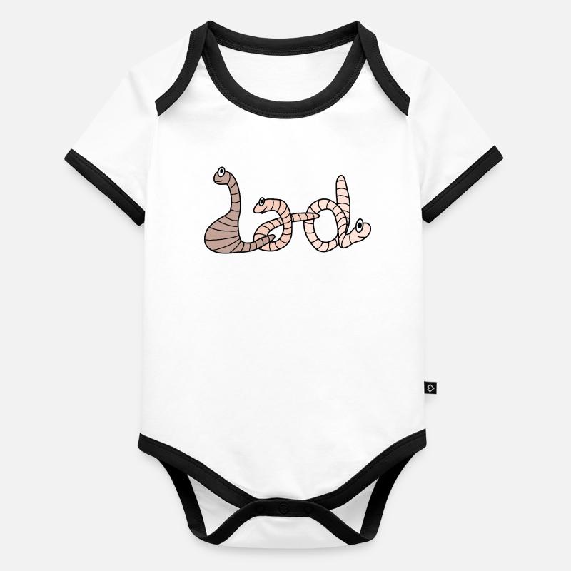 Papa en lettres de ver de terre Body Bébé bio contrasté manches courtes